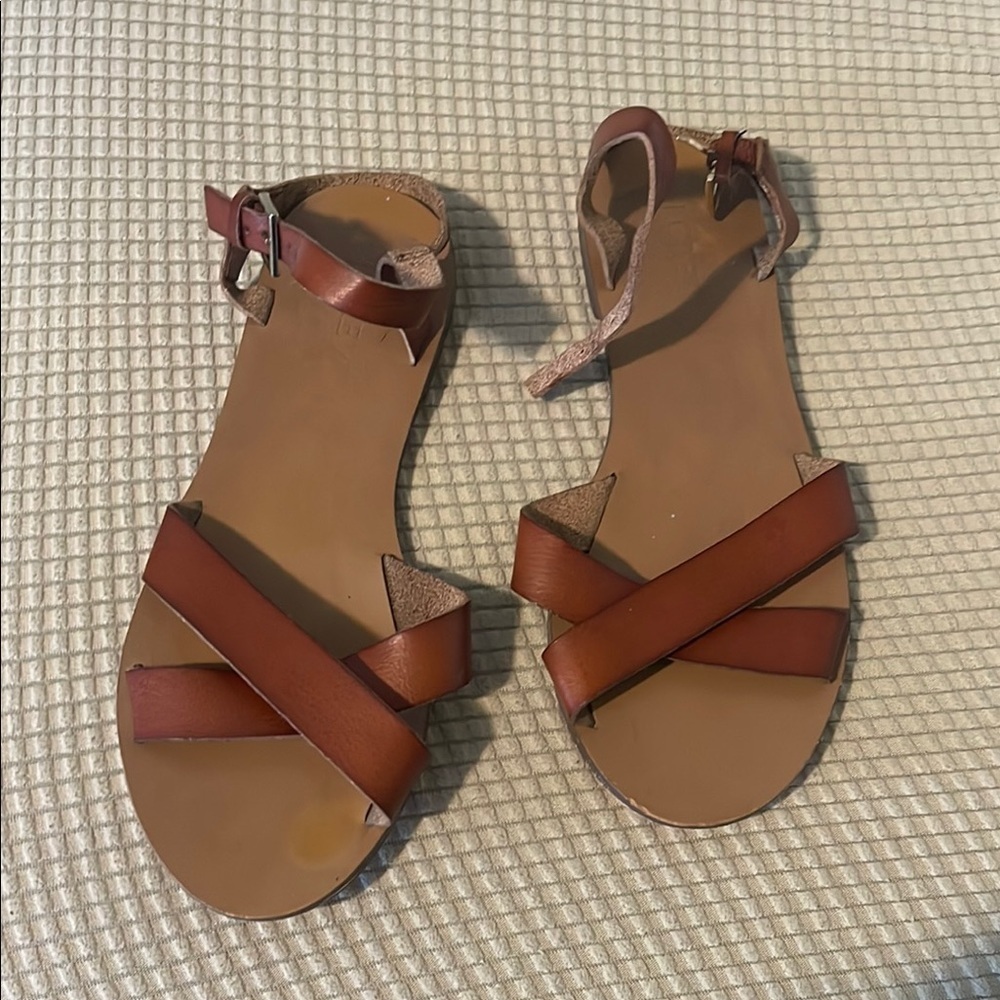 Brown Leather Sandals j. Crew